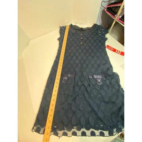 En Focus Studio Navy Shift Dress Lace Polka Dot Overlay Women's Size 10 NWT - Picture 10 of 10